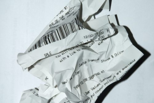 Crumpled receipt