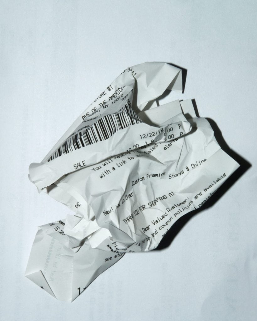 Crumpled receipt